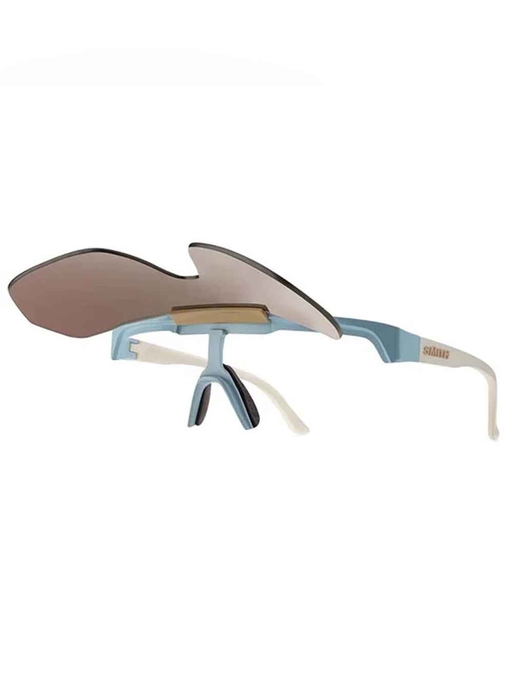 SMITH Chrome XC Blue Frame Sunglasses with Gold-Orange Mirrored Lens - Picture 3 of 5